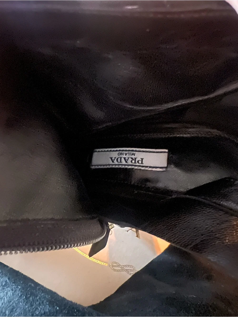 PRADA Black Suede Platform Ankle Boots